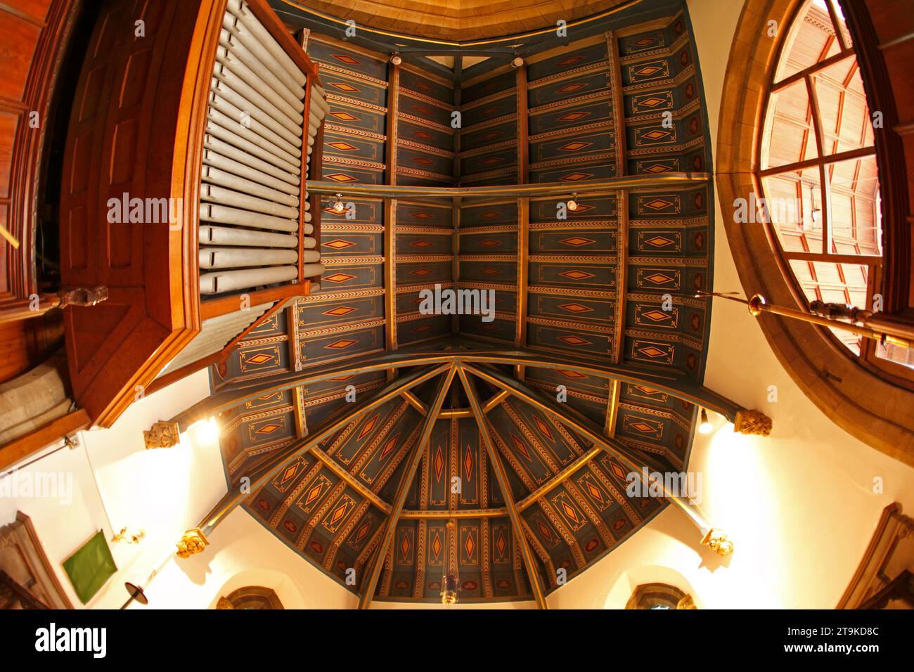 Il tetto del coro della chiesa di San Giovanni Battista, Alnmouth. Northumberland. REGNO UNITO Foto Stock