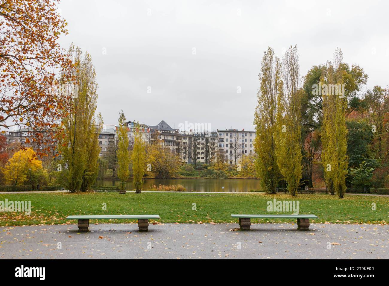 Parco Litzensee, autunno, Charlottenburg, Berlino Foto Stock