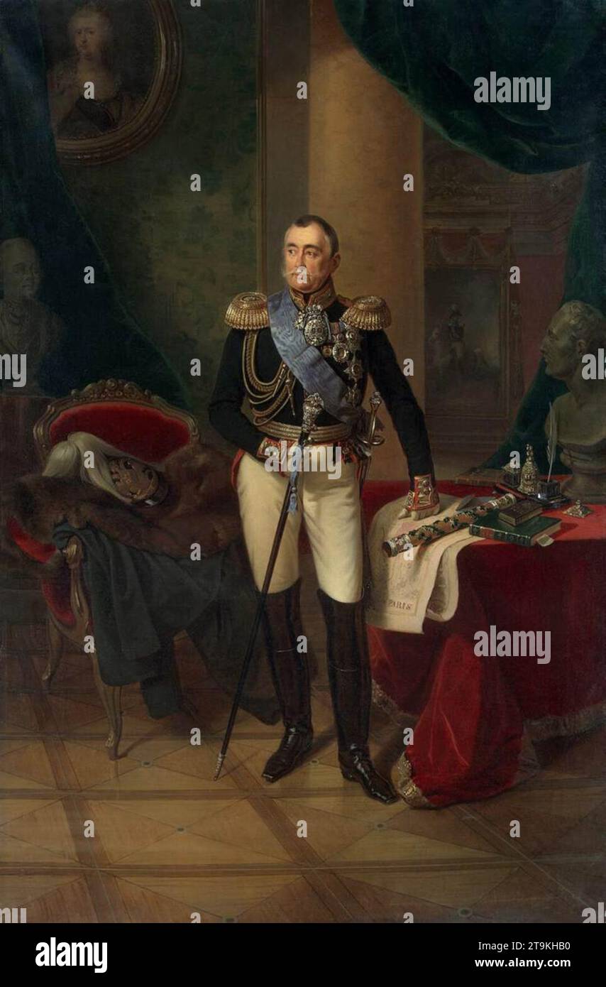 Ritratto del principe Pyotr Volkonsky 1850 di Franz Kruger Foto Stock