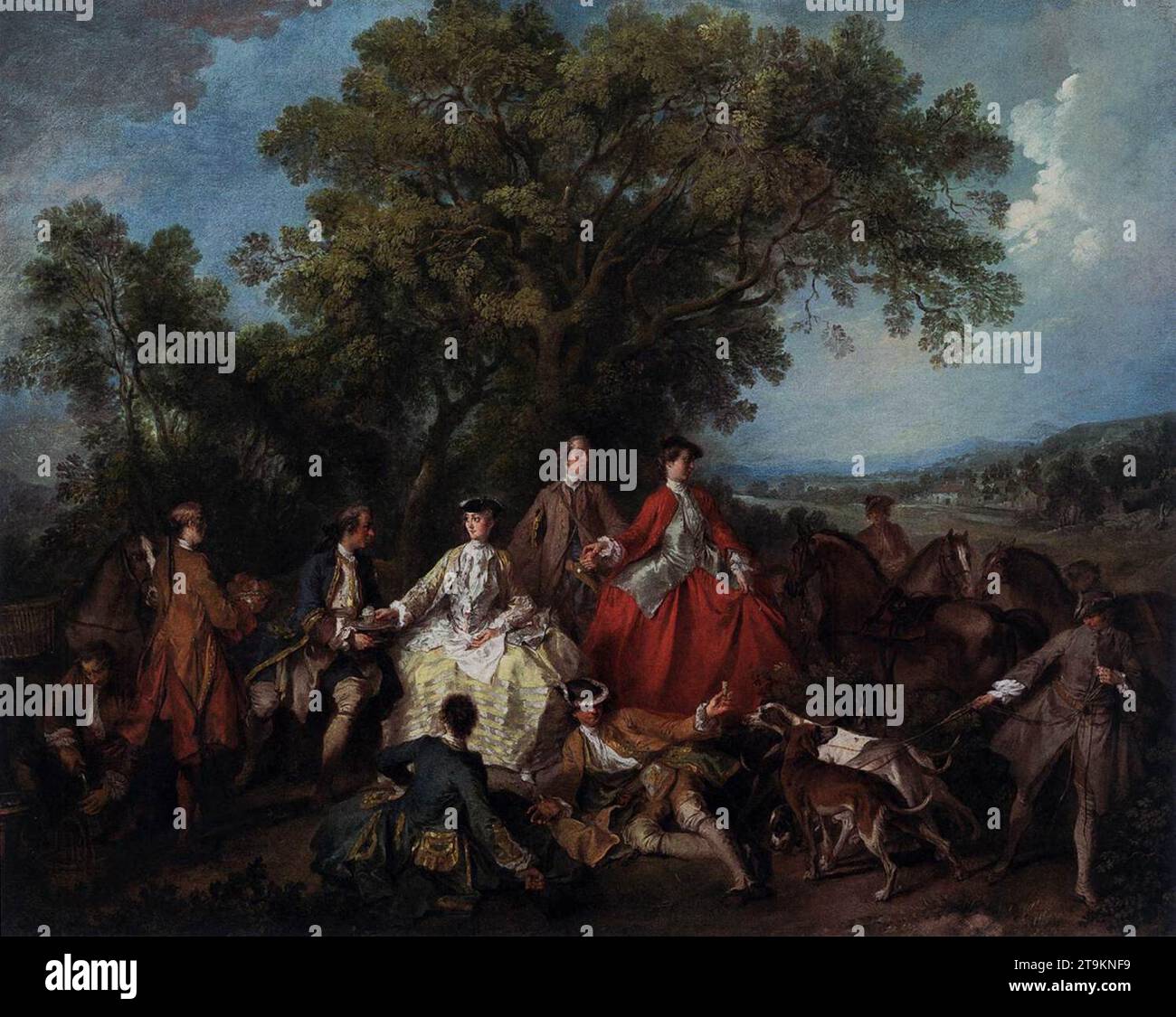 Picnic After the Hunt 1735-40 di Nicolas Lancret Foto Stock