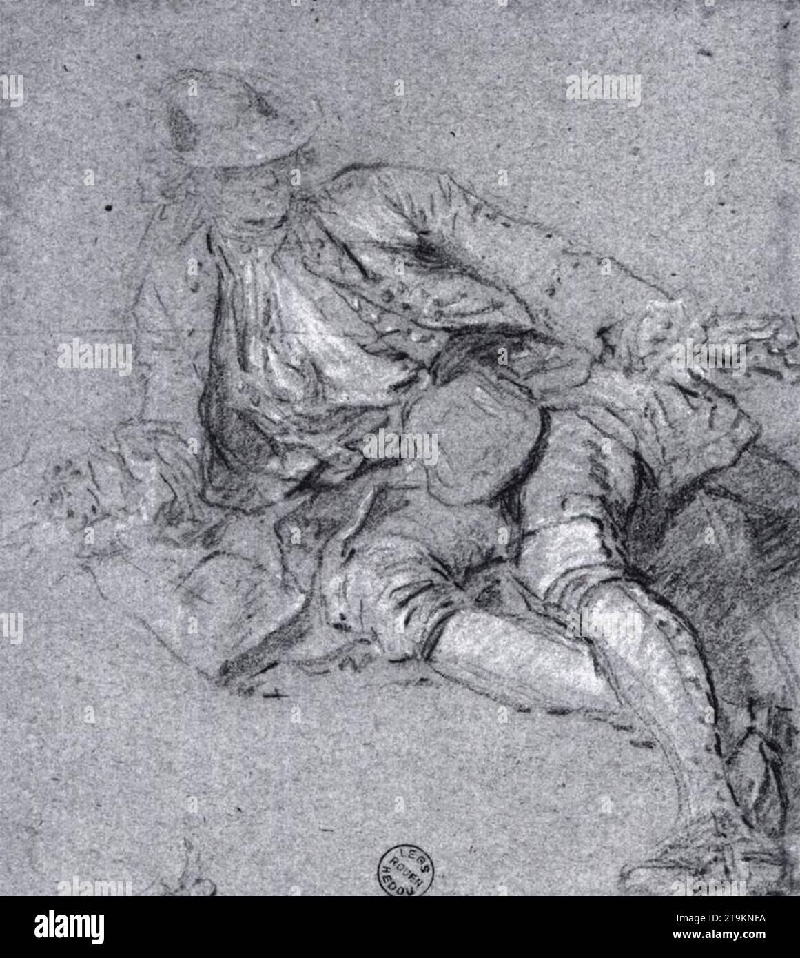 Study for picnic After the Hunt 1735-40 di Nicolas Lancret Foto Stock