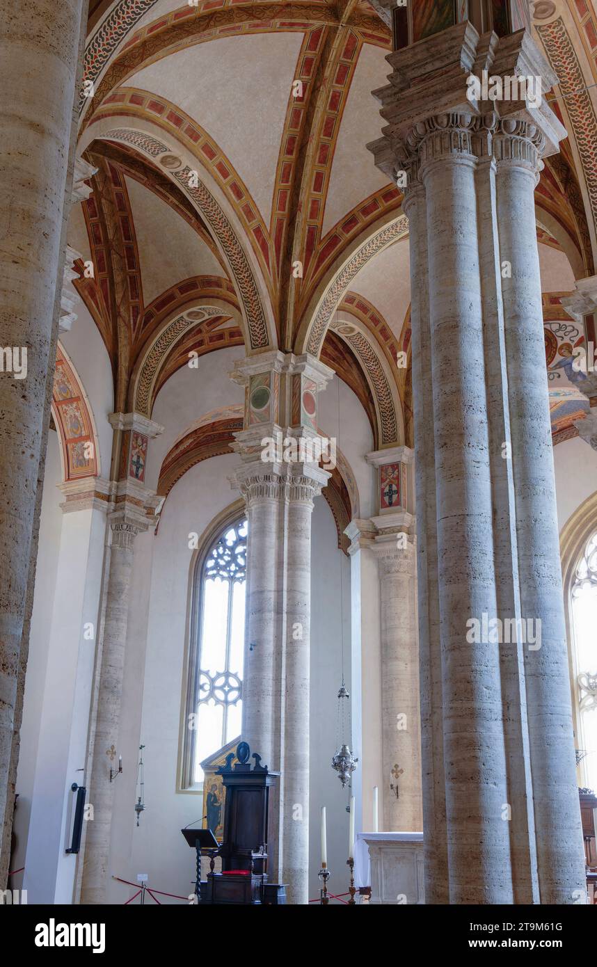 L'Italia, Toscana, Val d'Orcia elencati come patrimonio mondiale dall' UNESCO, Pienza, Duomo di Pienza Foto Stock