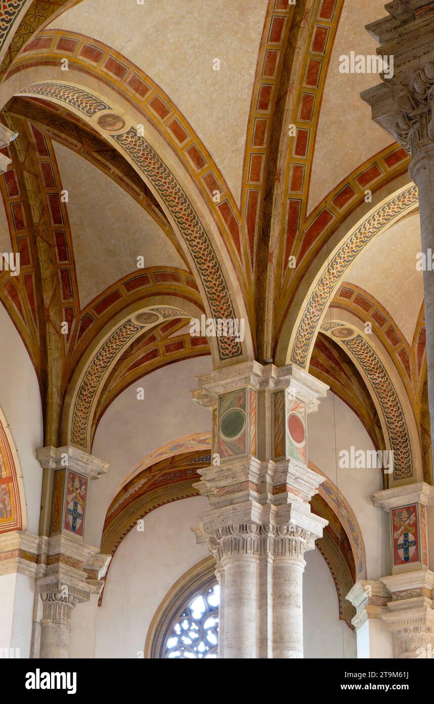 L'Italia, Toscana, Val d'Orcia elencati come patrimonio mondiale dall' UNESCO, Pienza, Duomo di Pienza Foto Stock
