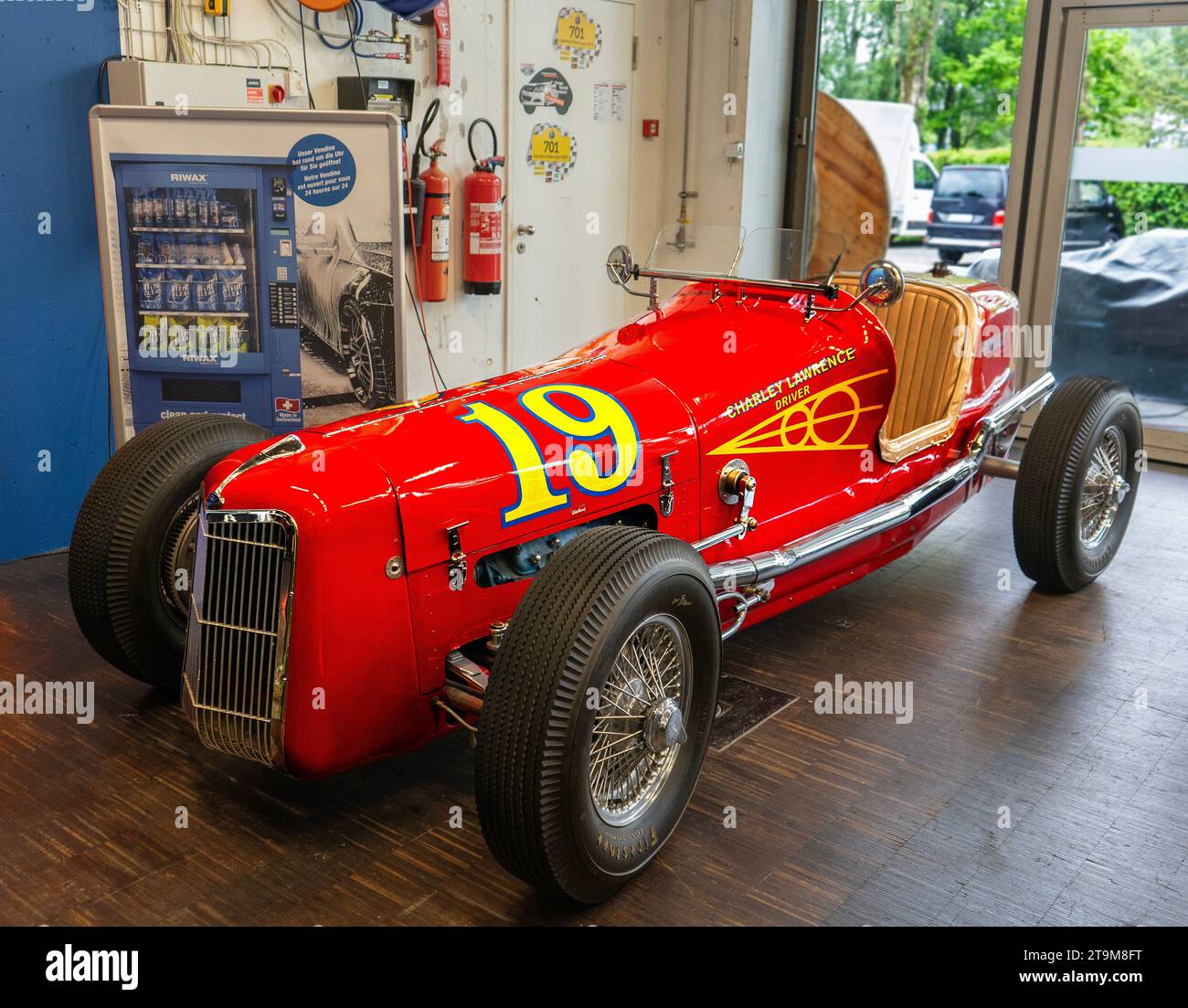 1934 Miller-Ford Indy V8 replica auto da corsa presso il Museo Svizzero dei trasporti, Lucerna, Svizzera Foto Stock