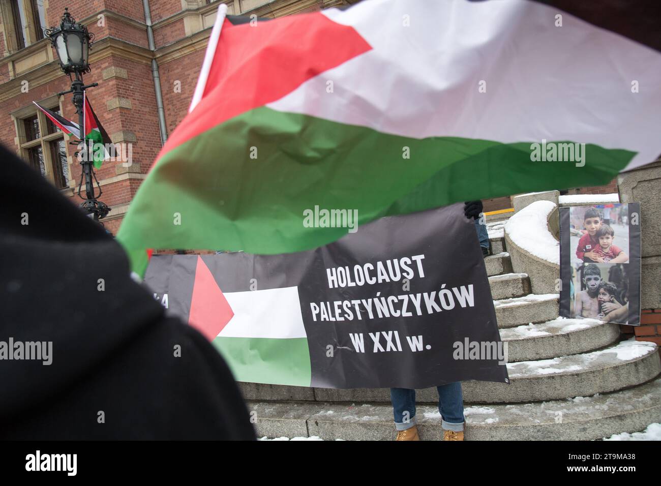 Gdank, Polonia. 26 novembre 2023. Protesta pro-palestinese © Wojciech Strozyk / Alamy Live News Foto Stock
