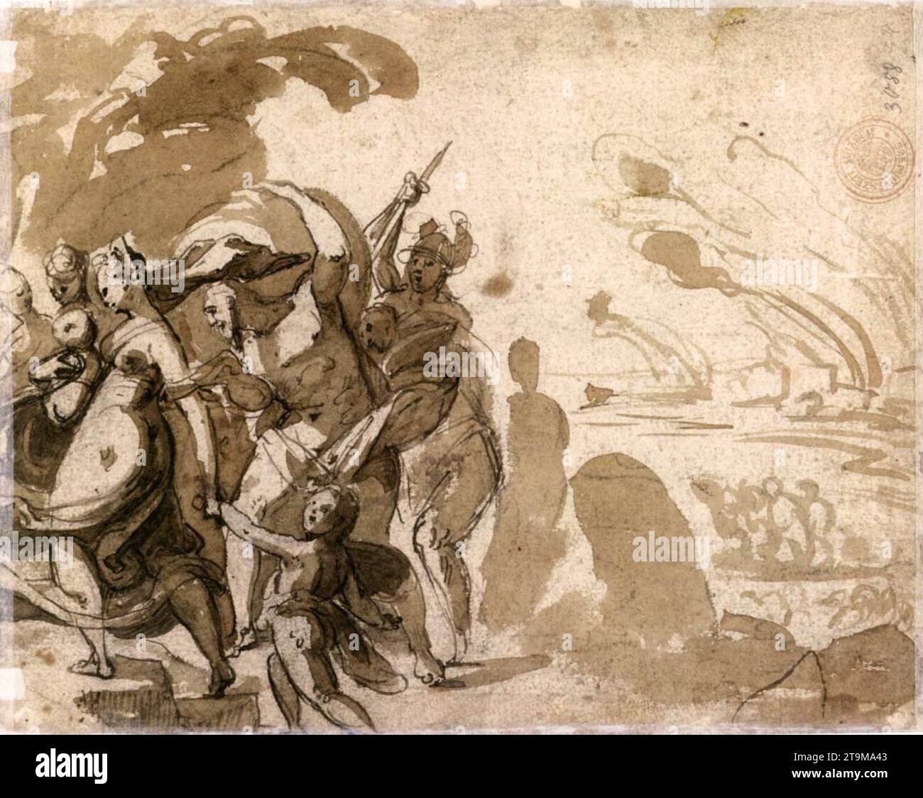 Fuggitivi (recto) 1490s di Karel Van Mander Foto Stock