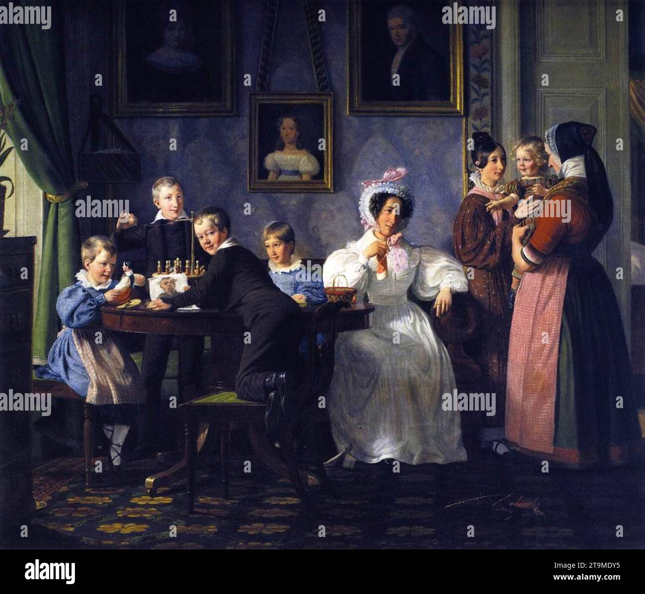 La famiglia Waagepetersen 1836 di Wilhelm Nicolai Marstrand Foto Stock