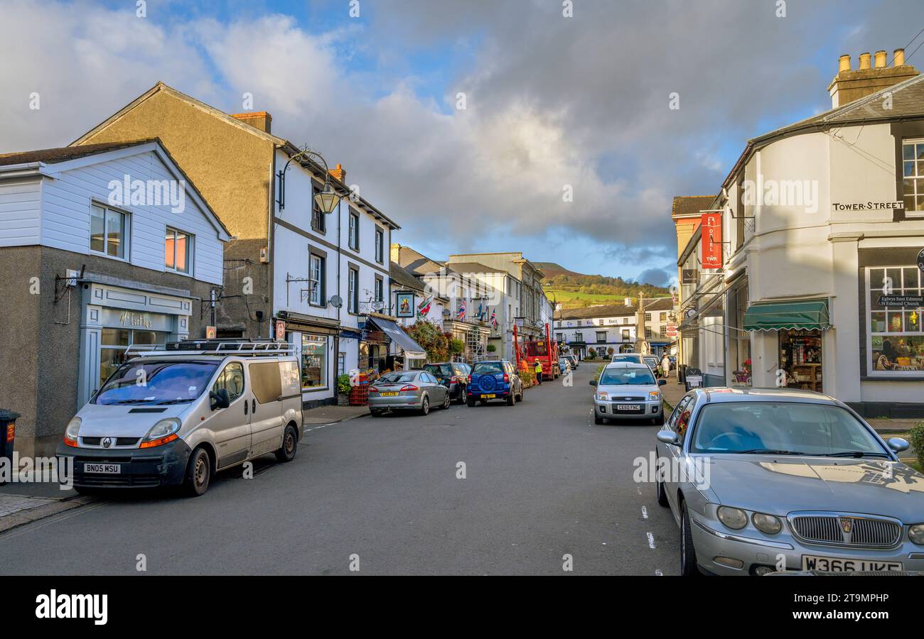 High Street, Crickhowell, Galles Foto Stock