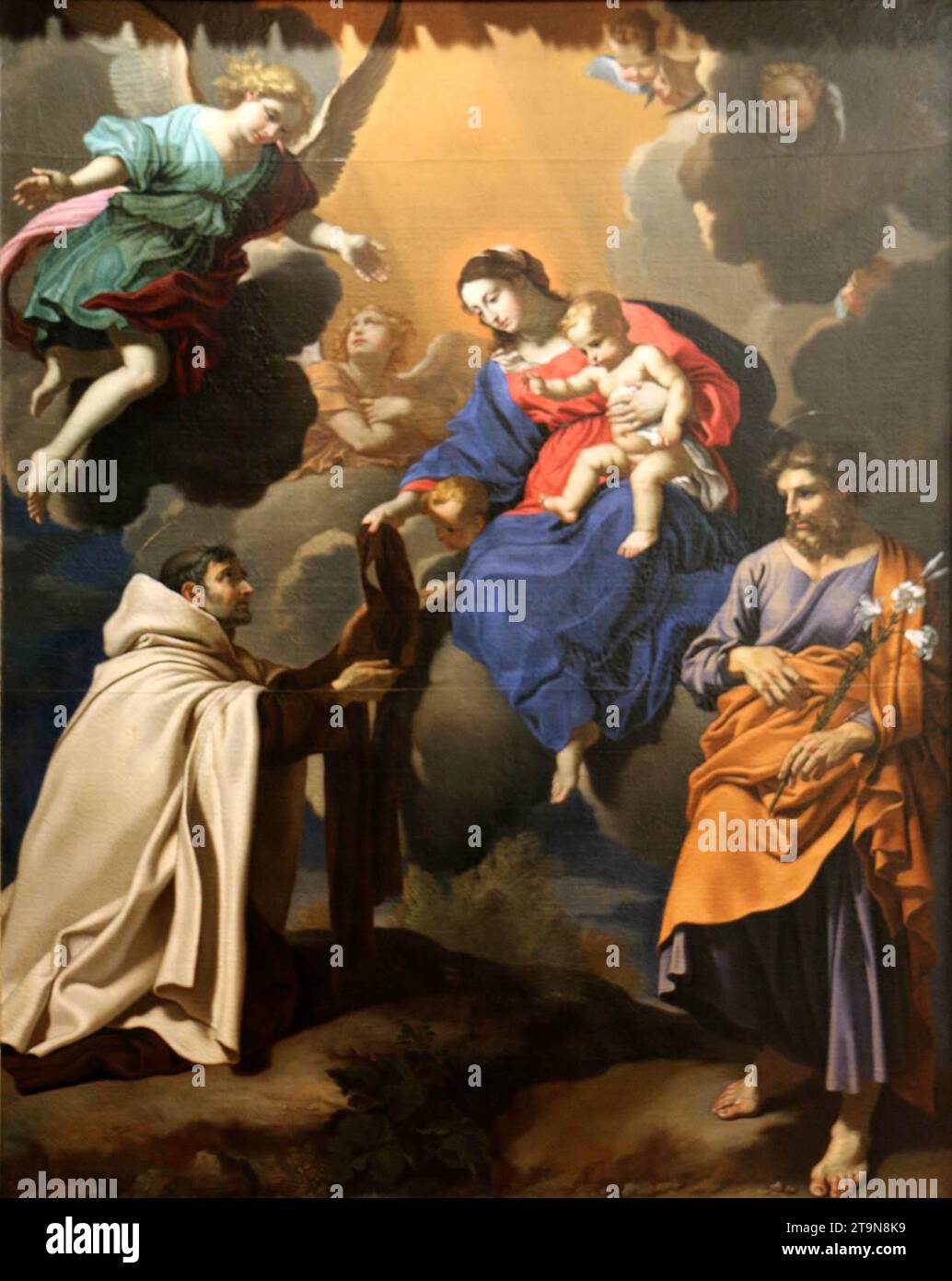 The Virgin Giving the Scapular to St Simon Stock 1644 di Nicolas Mignard Foto Stock