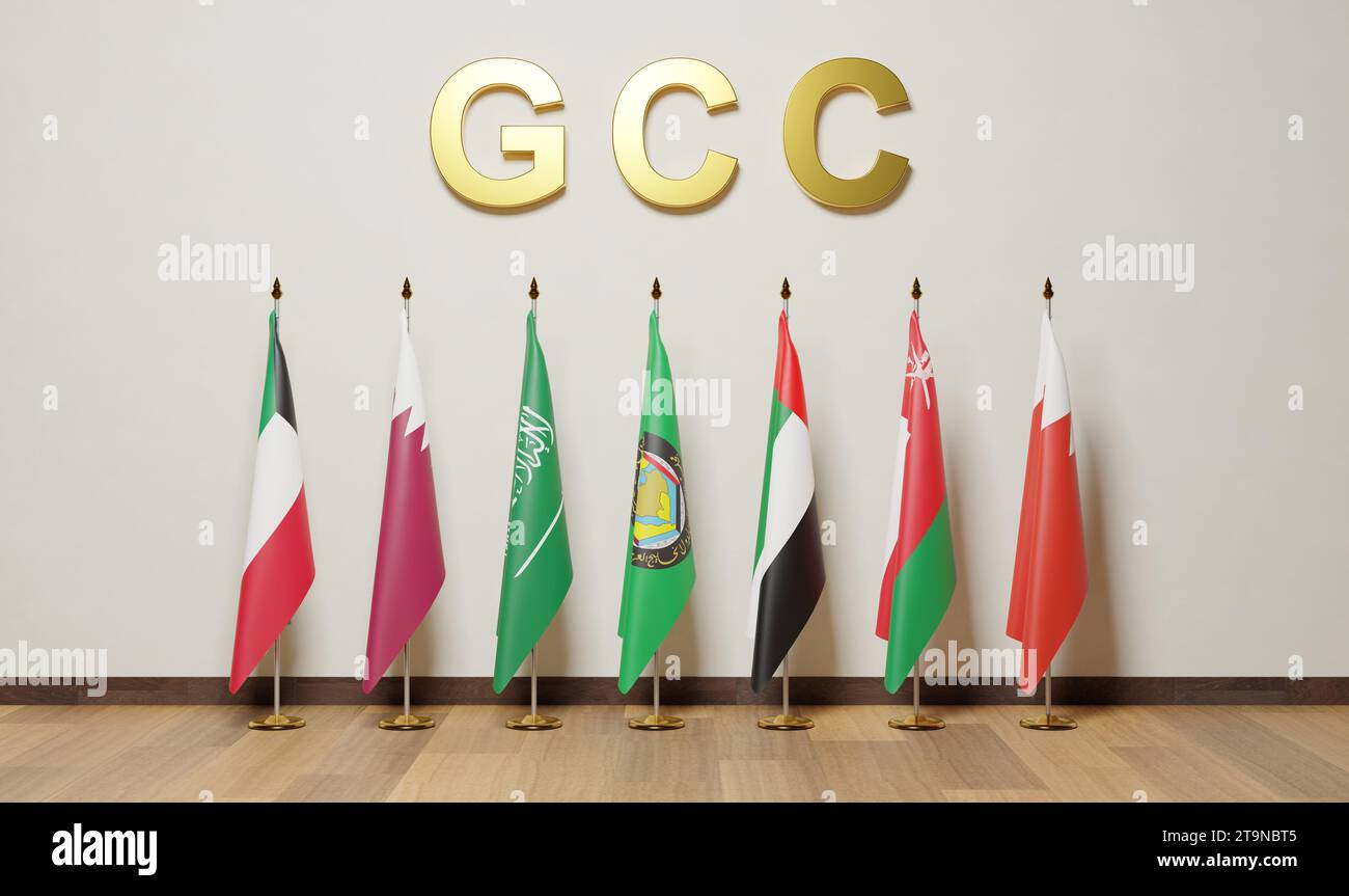 Il Consiglio di cooperazione per gli Stati arabi del Golfo , noto anche come Consiglio di cooperazione del Golfo , è un Consiglio regionale, intergovernativo, politico, di un'organizzazione internazionale Foto Stock