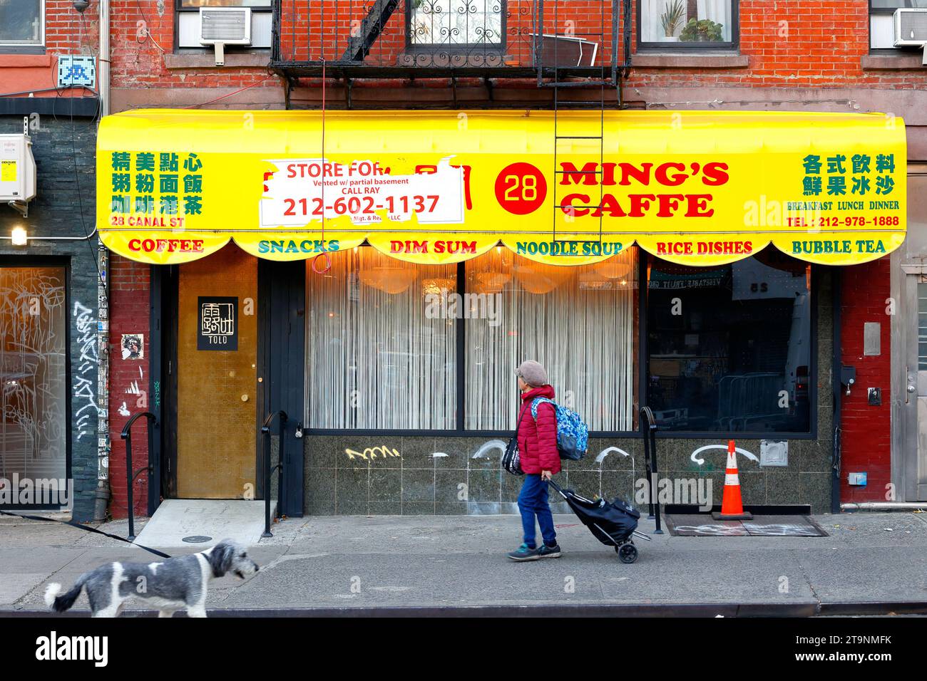 Tolo, 28 Canal St, New York, New York, New York, foto di un ristorante cinese-americano e wine bar nel Lower East Side di Manhattan. Foto Stock
