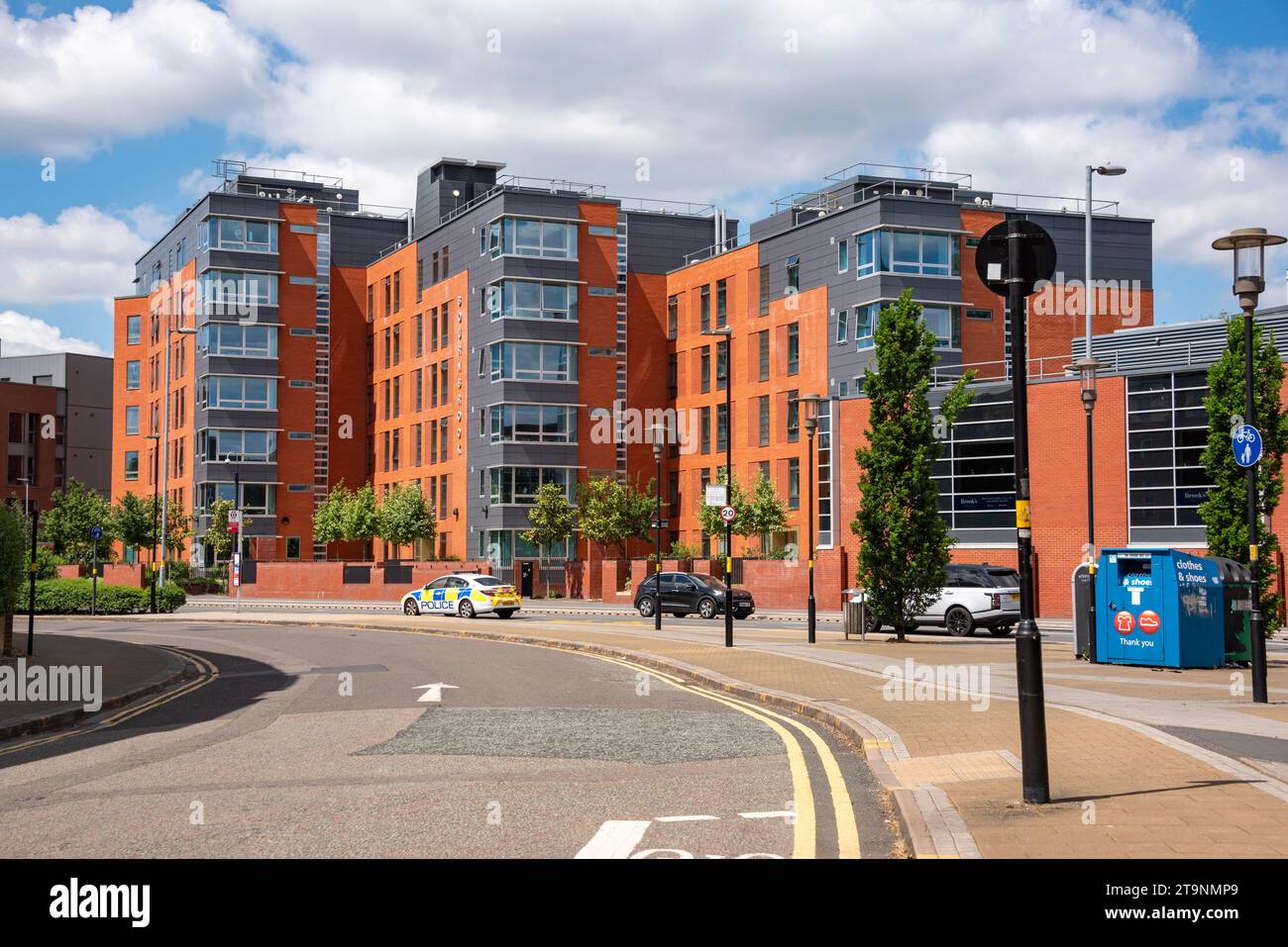 Alloggi per studenti appositamente costruiti a Selly Oak, vicino all'Università di Birmingham, Regno Unito Foto Stock