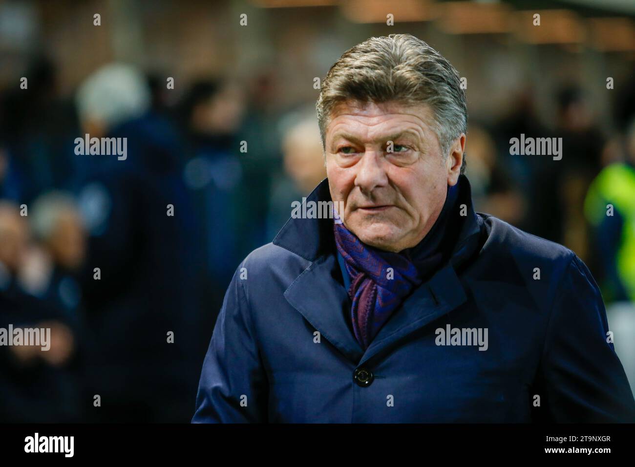 Walter Mazzarri allenatore del Sac Napoli visto durante la partita tra Atalanta BC e SSC Napoli come parte della serie A italiana, stagione 2023/2024, allo Stadio Gewiss. Punteggio finale; Atalanta 1: 2 Napoli. Foto Stock