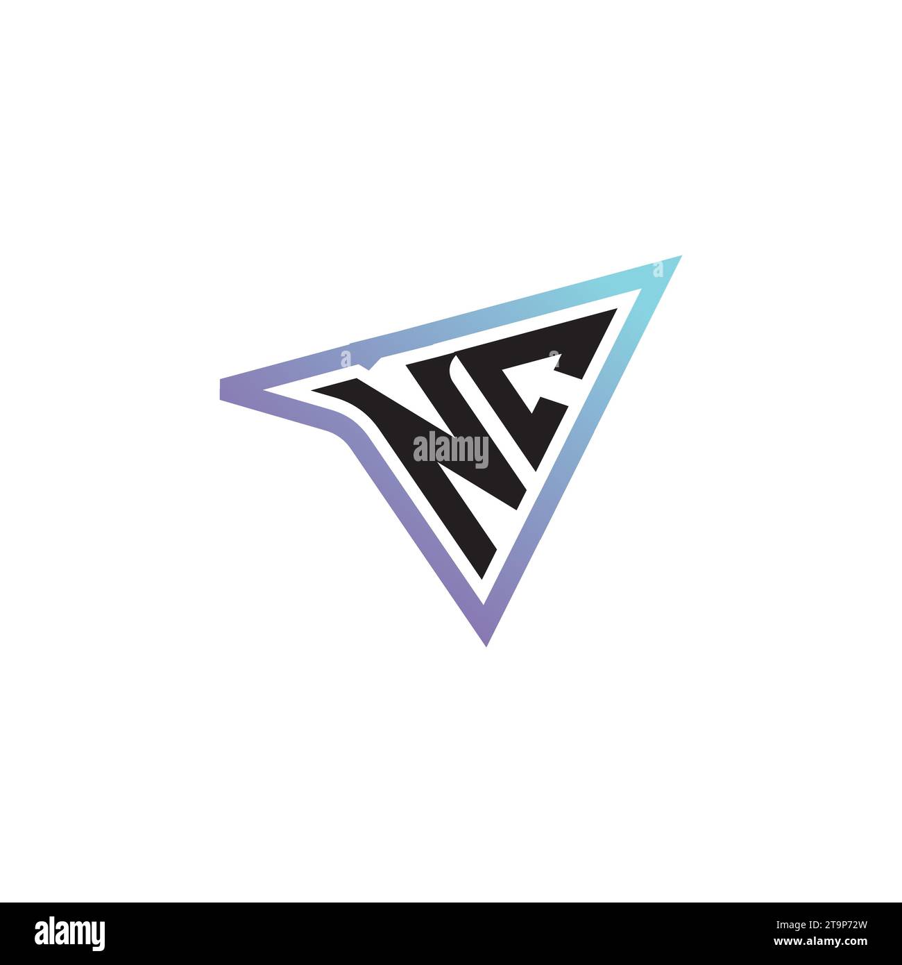 Combinazione di lettere NC, logo originale o logo iniziale per il gaming come concept design ispirativo Illustrazione Vettoriale