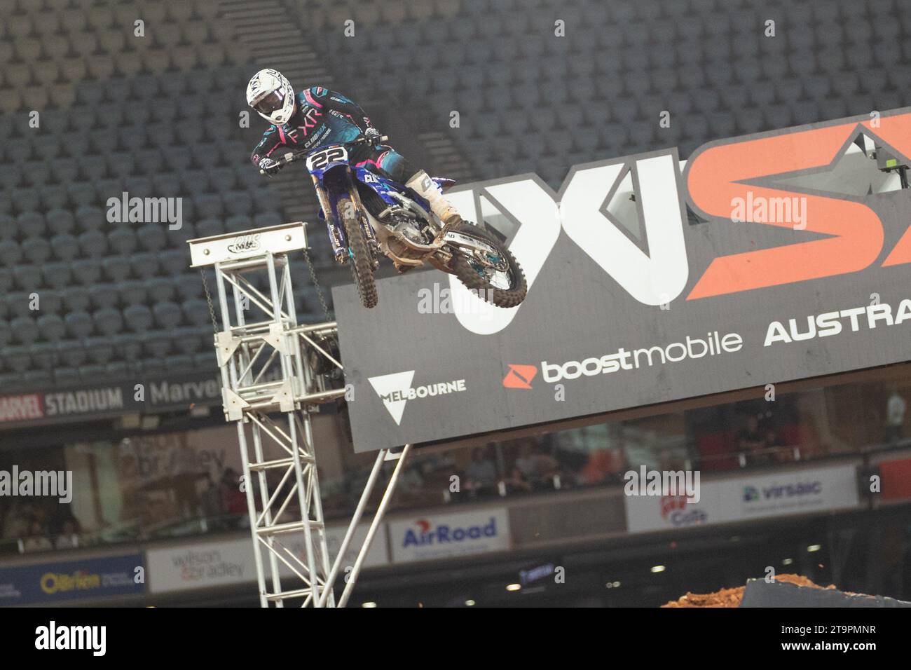 Melbourne, Australia, 25 novembre 2023. Rhys Bud dell'Australia sulla FXR / Club MX YAMAHA durante il WSX Australian Grand Prix al Marvel Stadium il 25 novembre 2023 a Melbourne, Australia. Crediti: Dave Hewison/Speed Media/Alamy Live News Foto Stock