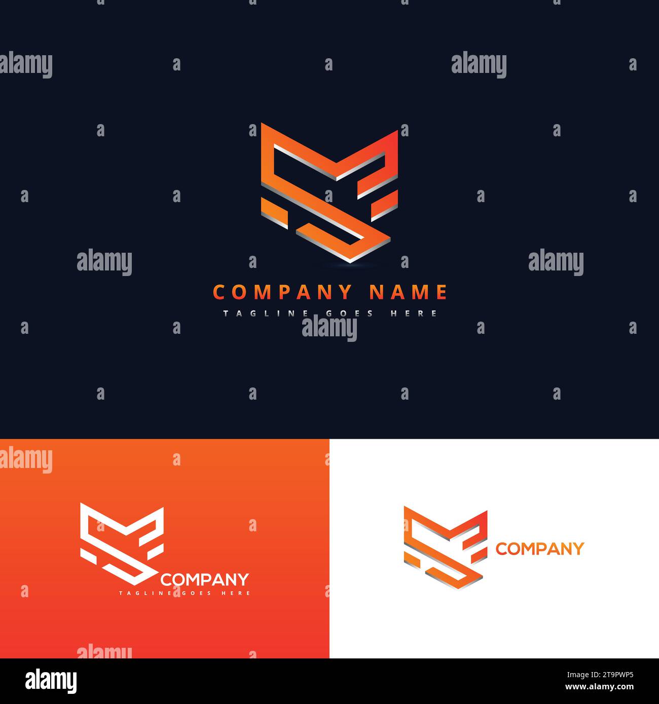 Modello di progettazione del logo dell'icona Letter M S. Simbolo creativo iniziale S M, creativo moderno elegante alla moda unico Artistico bianco e nero MS SM M S INI Illustrazione Vettoriale