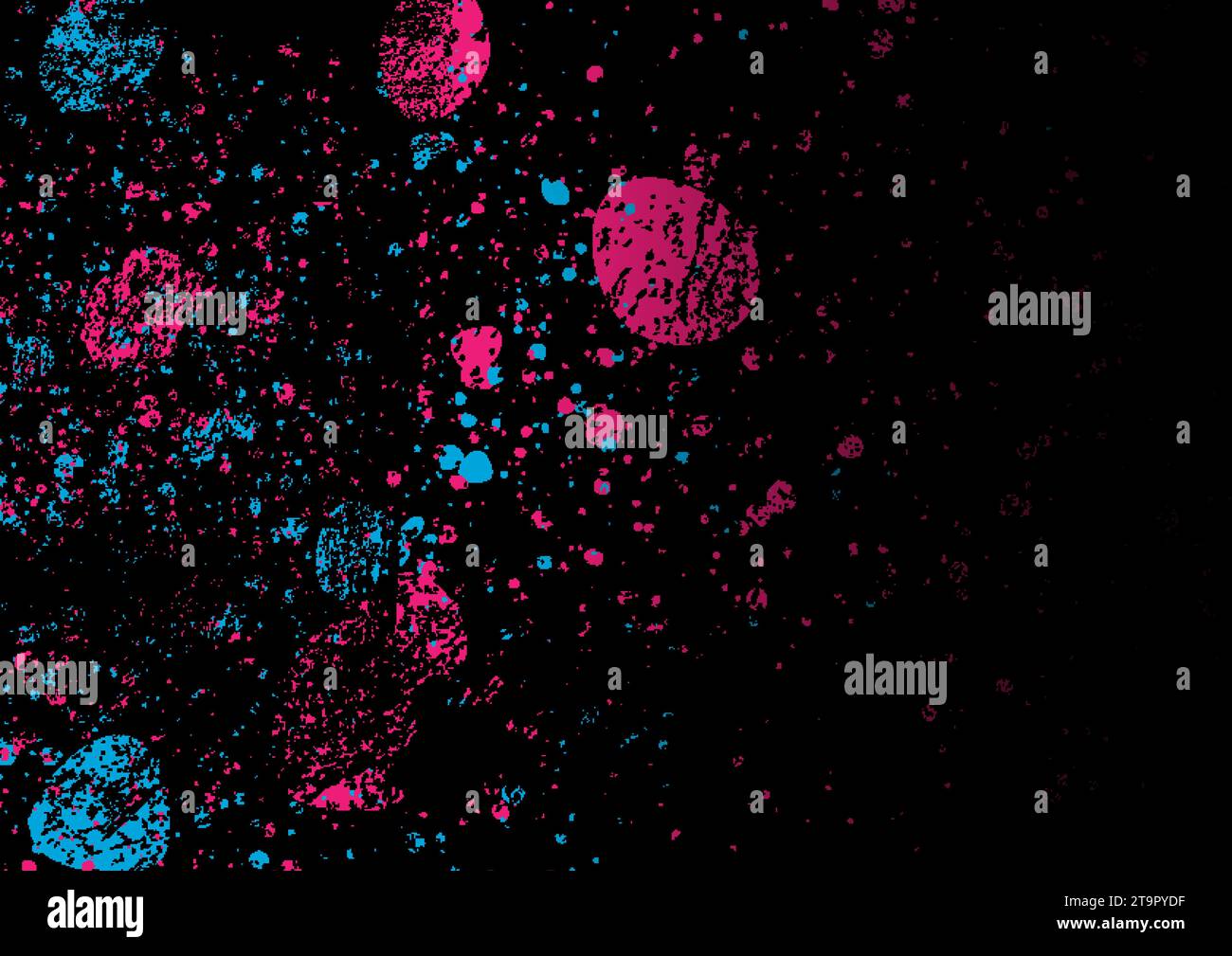 L'inchiostro grunge blu brillante e rosa macina lo sfondo astratto. Progettazione vettoriale Illustrazione Vettoriale