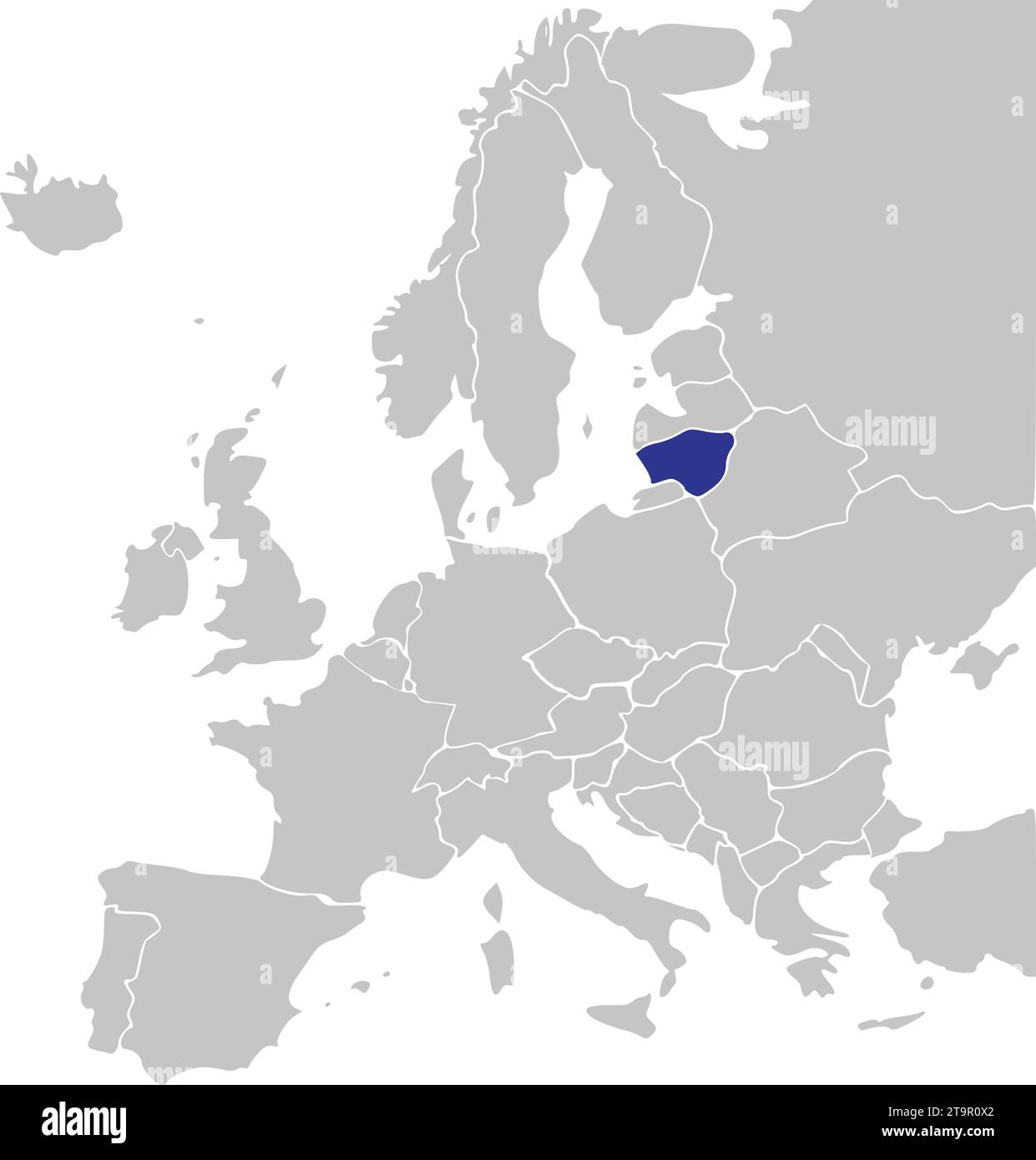 Mappa delle località DELLA REPUBBLICA DI LITUANIA, EUROPA Illustrazione Vettoriale
