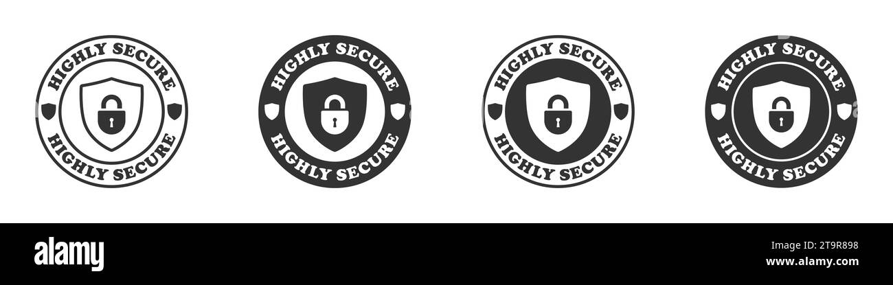 Set di icone estremamente sicuro. Illustrazione vettoriale Illustrazione Vettoriale