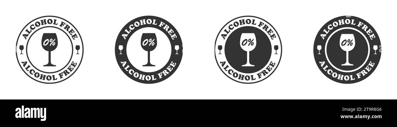 Set di icone senza alcool. Illustrazione vettoriale Illustrazione Vettoriale