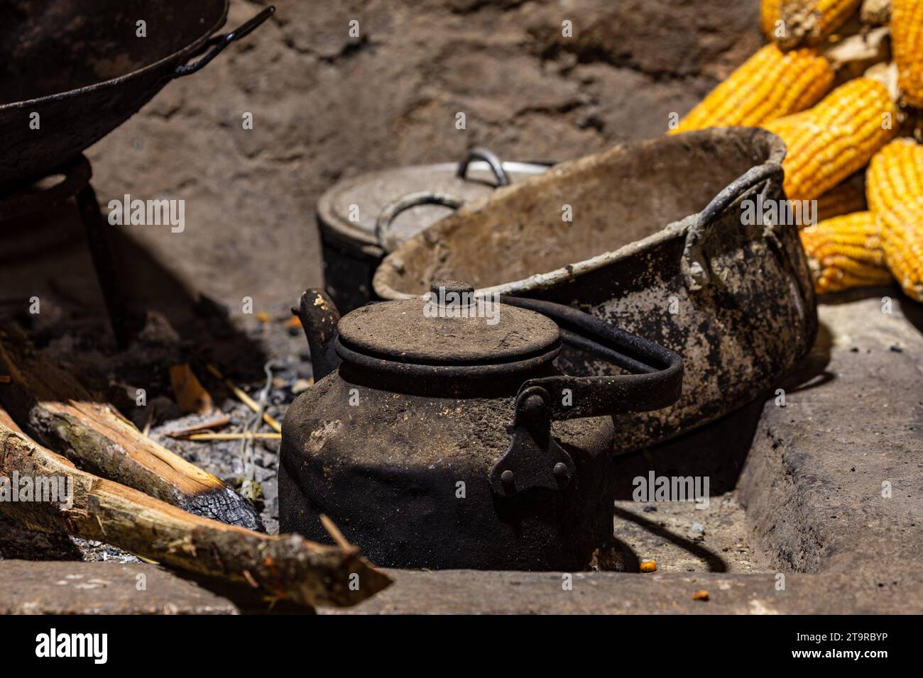 All'interno di una Farm Kitchen a Ban Gioc in vietnam Foto Stock