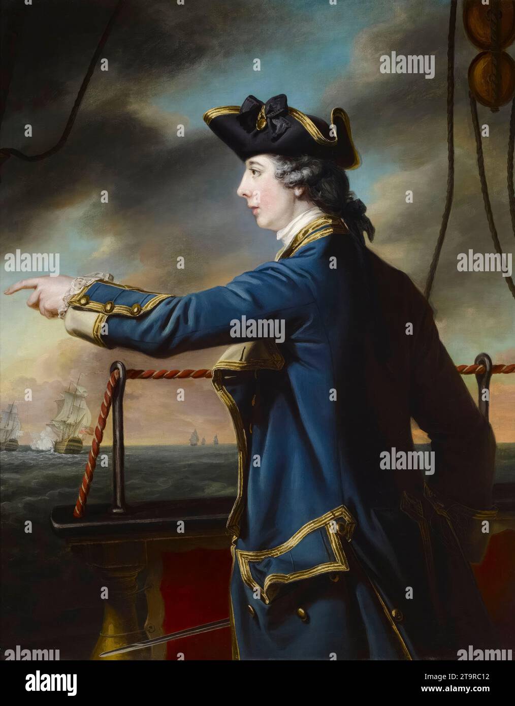 Capitano Edward Knowles RN (1742-1762), ritratto dipinto ad olio su tela di Francis Cotes, circa 1762 Foto Stock