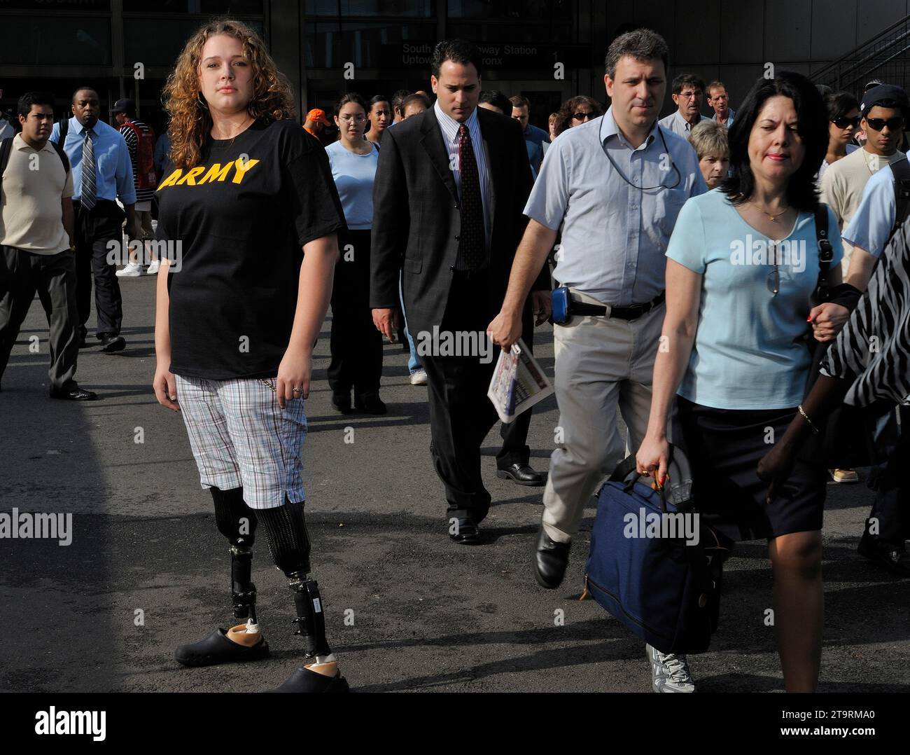 Veterano ferito sulla strada Foto Stock