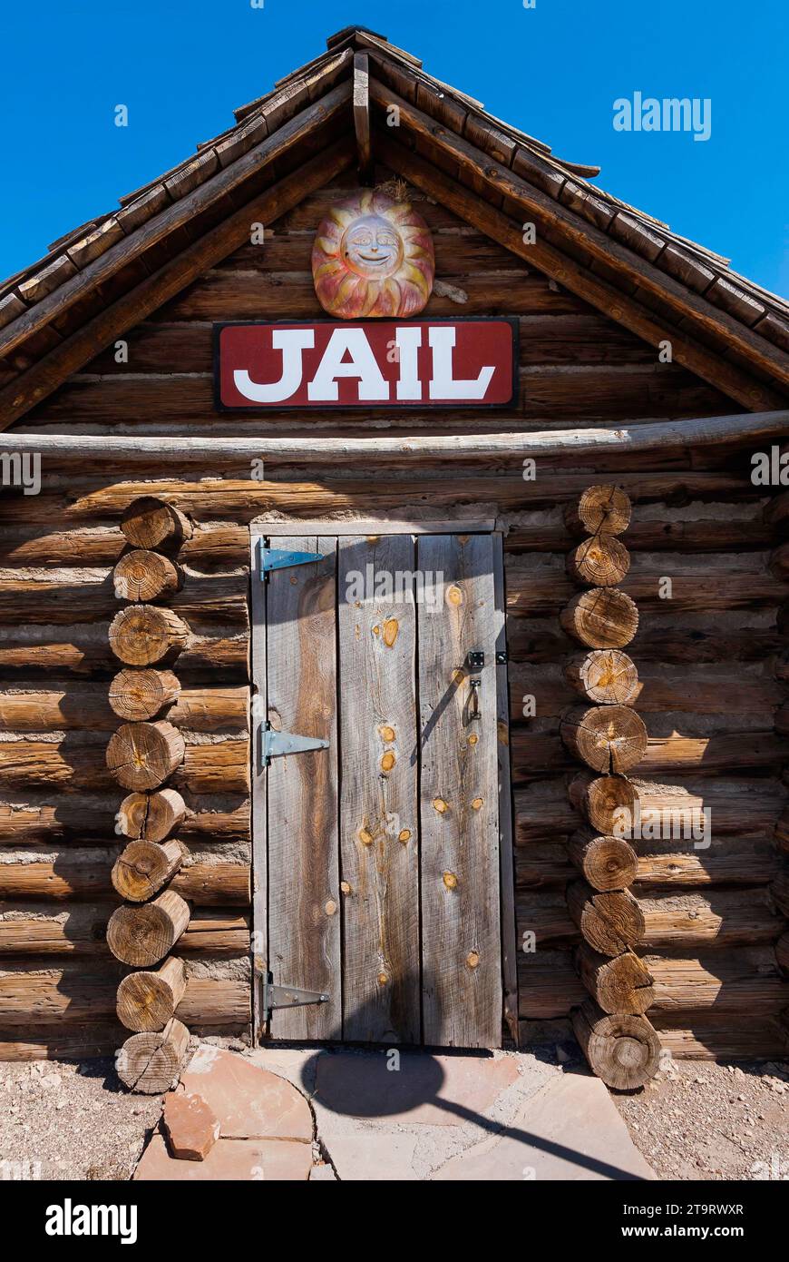 Prigione in un ambiente occidentale, Route 66, Seligmann, Arizona, Stati Uniti Foto Stock