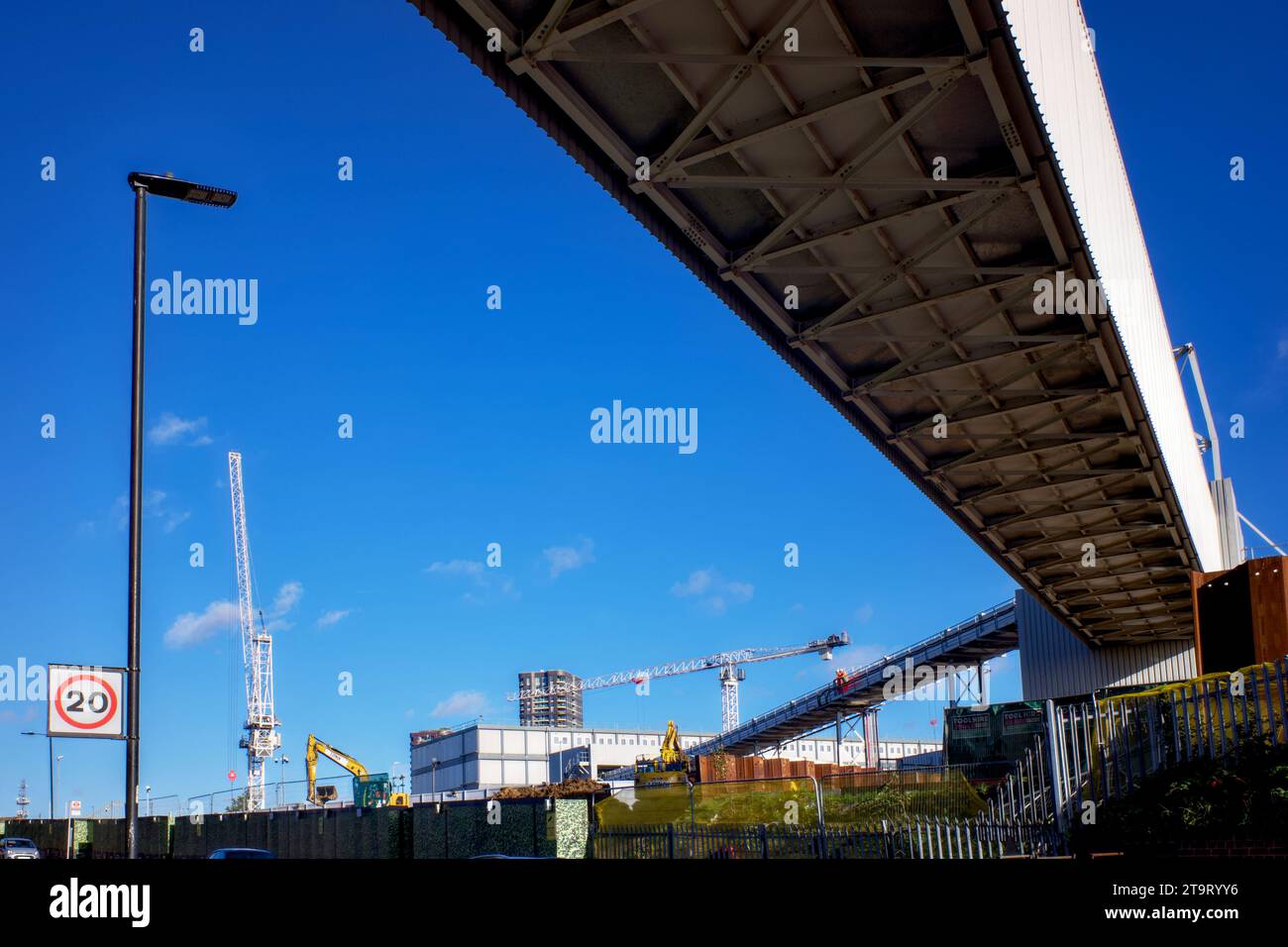 HS2 Old Oak Common Construction Site, Old Oak Lane, Borough of Ealing, Londra, Inghilterra, REGNO UNITO Foto Stock