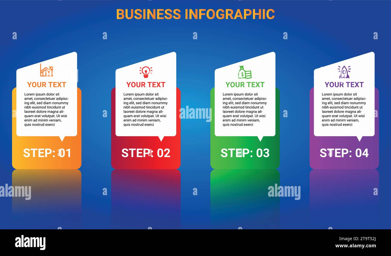 Le icone di marketing e vettoriali di progettazione infografica possono essere utilizzate per il layout del flusso di lavoro, il diagramma e il report annuale. Concetto aziendale con 3, 4, 5; 6, 7 e 8 fasi. Illustrazione Vettoriale