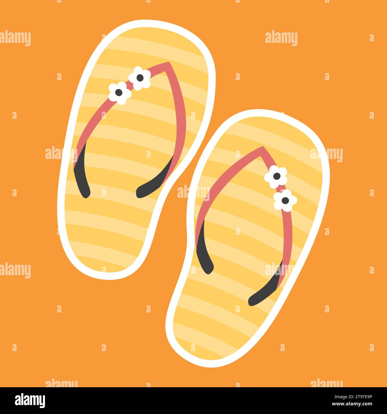 Illustrazione piatta dell'icona delle infradito per il Web e il tema estivo Illustrazione Vettoriale