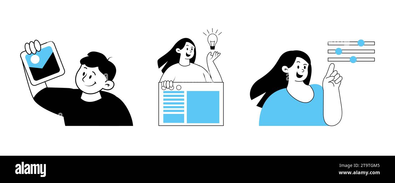 Nuova idea per i creatori di contenuti sui social media Illustrazione Vettoriale