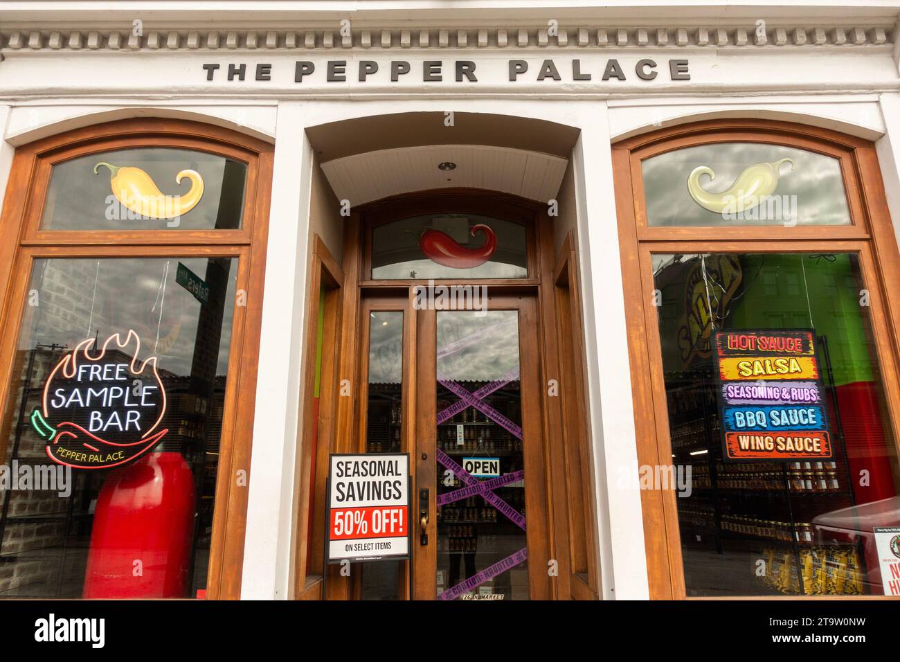 Il negozio Pepper Palace nel centro di Charleston, South Carolina Foto Stock