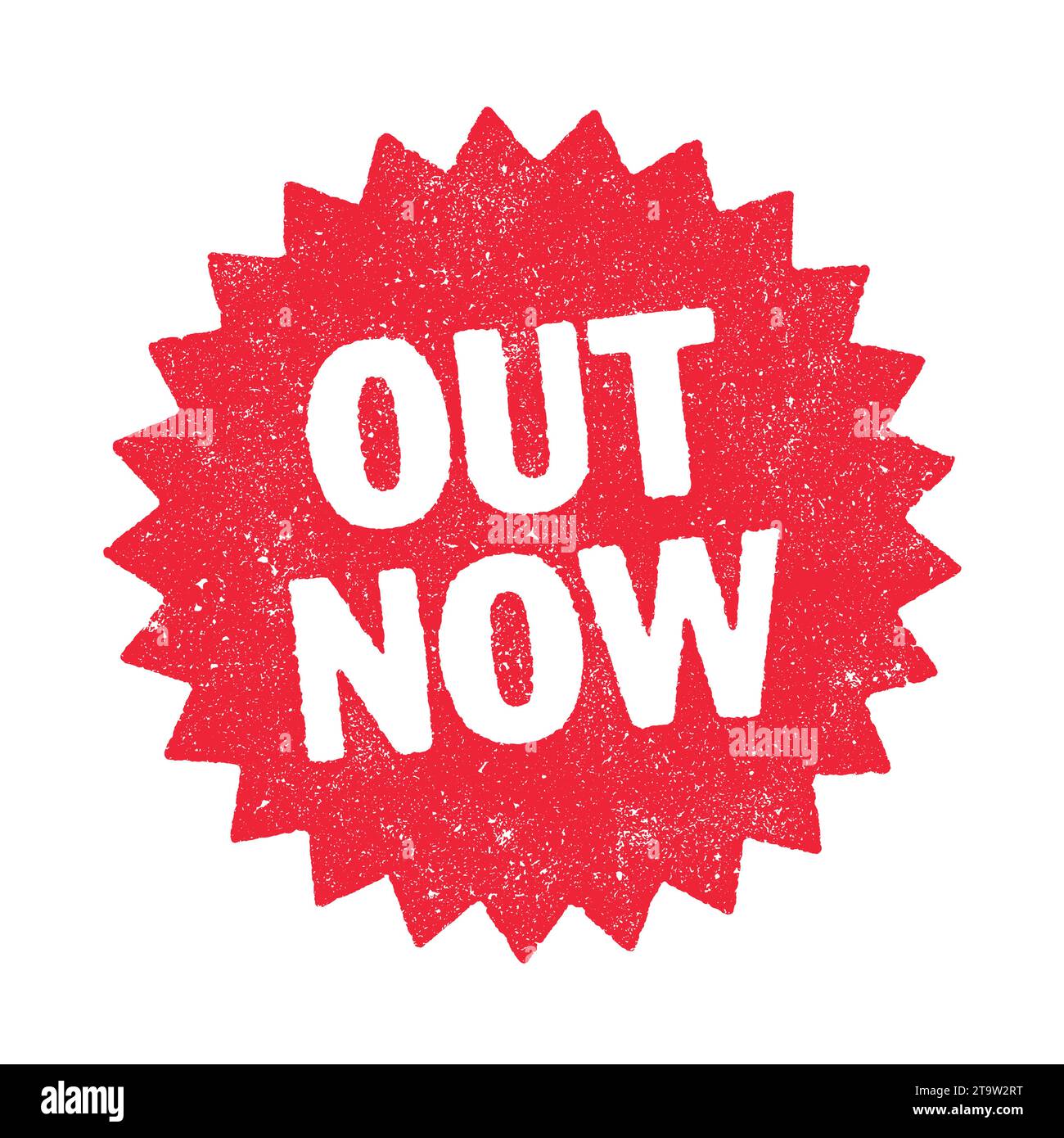 Immagine vettoriale della parola Out now Red ink stamp Illustrazione Vettoriale