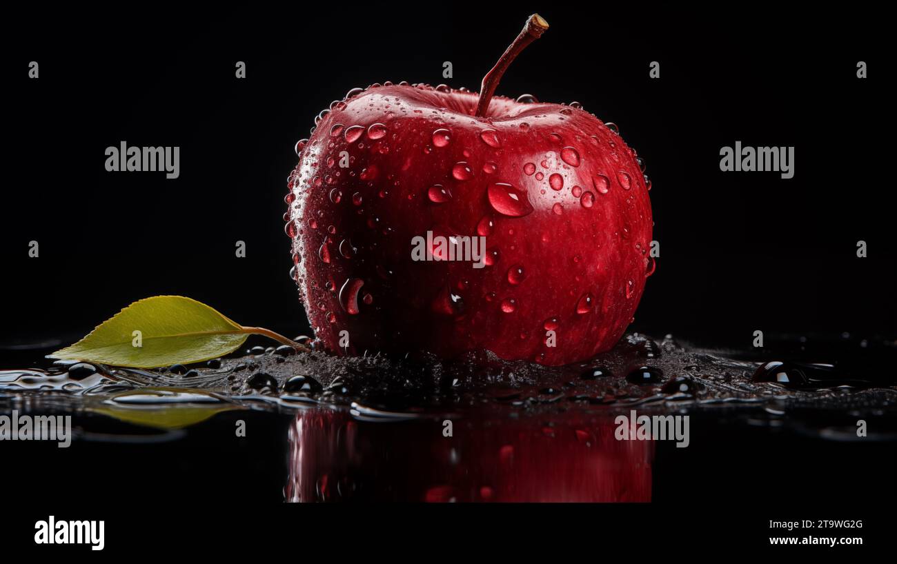 Bellissime mele catturate in slow motion e con un'illuminazione splendida Foto Stock