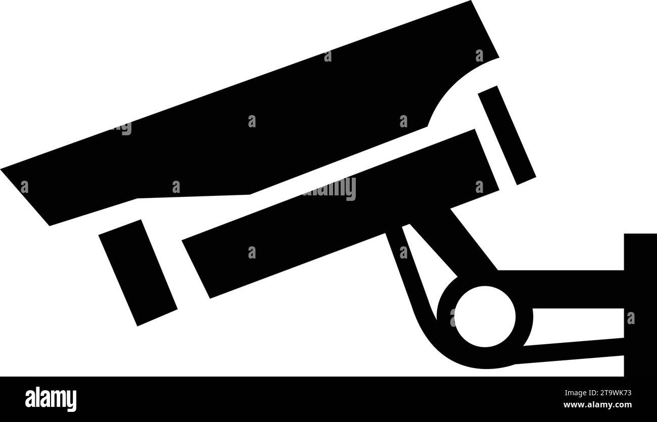 Icona telecamera CC tv design vettoriale, icona telecamera di sicurezza, simbolo tv CC, icona vettore telecamera CC TV. Segnale di avvertenza CCTV. Videosorveglianza. Retro trasparente Illustrazione Vettoriale
