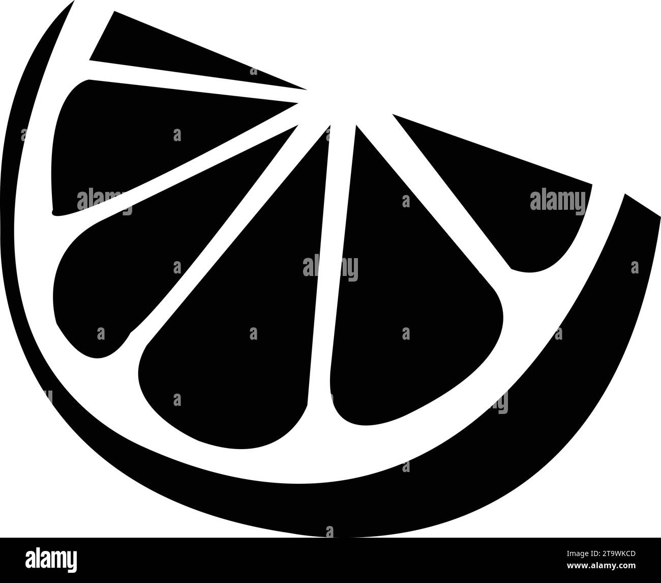 Fetta di limone nero fresco estivo. Frutta fresca al limone Illustrazione Vettoriale