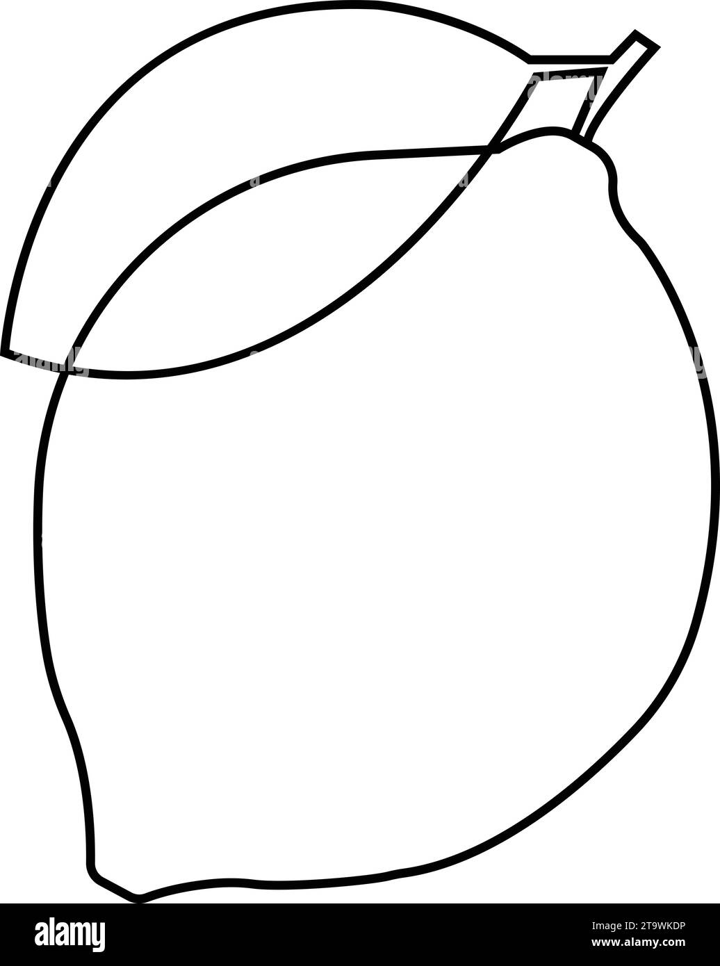 Line Fresh Black Lemon Summer. Frutta fresca al limone Illustrazione Vettoriale