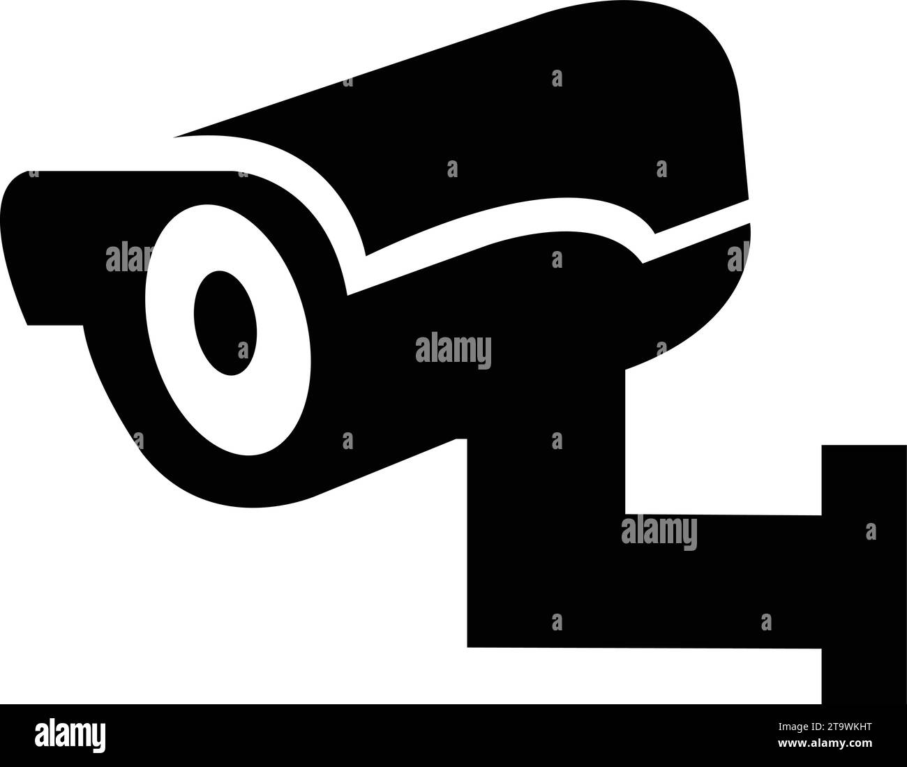 Icona telecamera CC tv design vettoriale, icona telecamera di sicurezza, simbolo tv CC, icona vettore telecamera CC TV. Segnale di avvertenza CCTV. Videosorveglianza. Retro trasparente Illustrazione Vettoriale