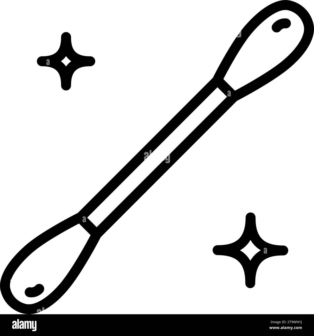 Icona auricolari. Bastoncini di cotone o bastoncini di cotone. Bastoncini di cotone, icona dell'igiene. Linea semplice, delinea gli elementi vettoriali delle icone di igiene per ui e ux, sito Web Illustrazione Vettoriale