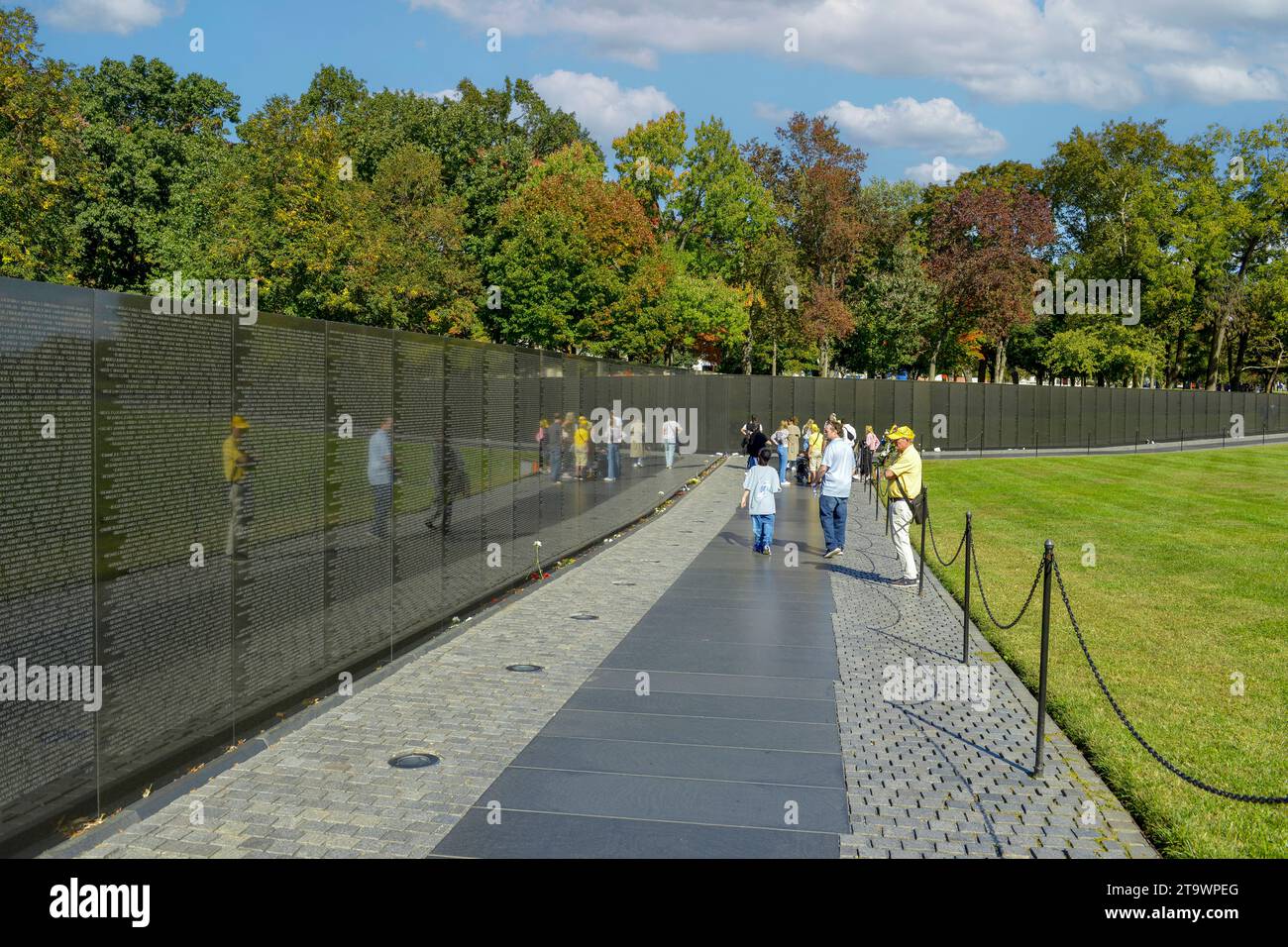 Il muro del Vietnam War Memorial a Washington DC Foto Stock