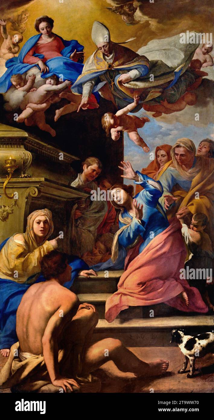 Miracole dell Ossessa - miracolo della donna posseduta 1646 di massimo Stanzione 1643 Duomo di Napoli - Duomo di Napoli (Duomo di San Gennaro) Italia, italiano, fine Art Foto Stock