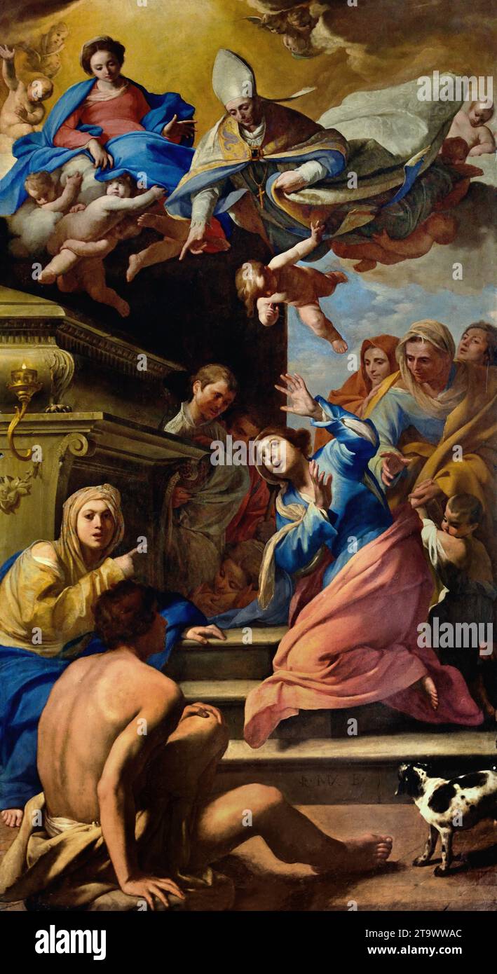 Miracole dell Ossessa - miracolo della donna posseduta 1646 di massimo Stanzione 1643 Duomo di Napoli - Duomo di Napoli (Duomo di San Gennaro) Italia, italiano, fine Art Foto Stock