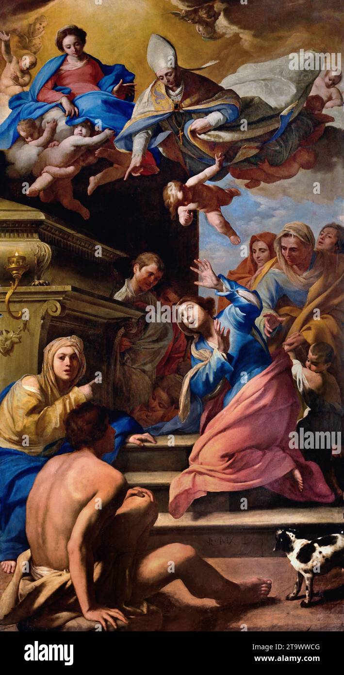 Miracole dell Ossessa - miracolo della donna posseduta 1646 di massimo Stanzione 1643 Duomo di Napoli - Duomo di Napoli (Duomo di San Gennaro) Italia, italiano, fine Art Foto Stock