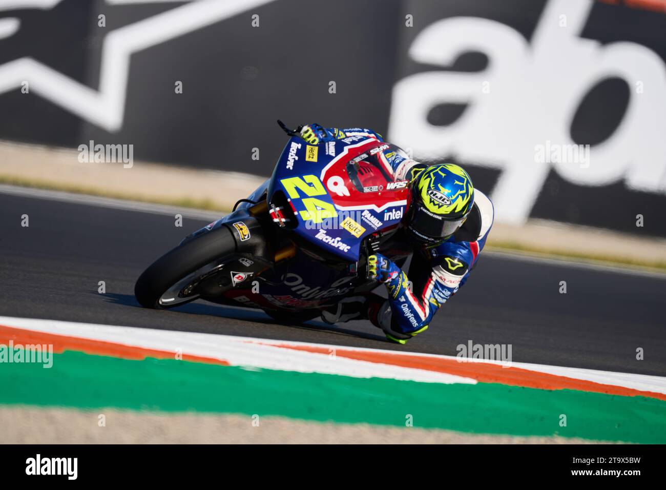 Marcos Ramirez, spagnolo e OnlyFans American Racing, corre durante la sessione di gara del Gran Premio Motul de la Comunitat Valenciana di MotoGP su novem Foto Stock