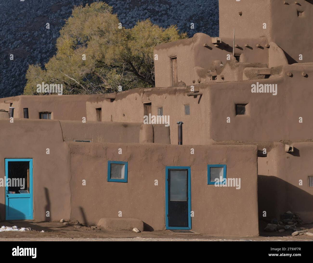 Taos Pueblo blocco quadrato adobes Foto Stock