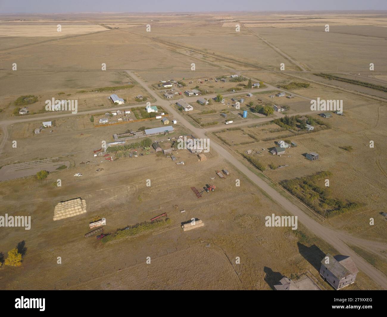 Vista aerea - Robsart, Saskatchewan, Canada Foto Stock