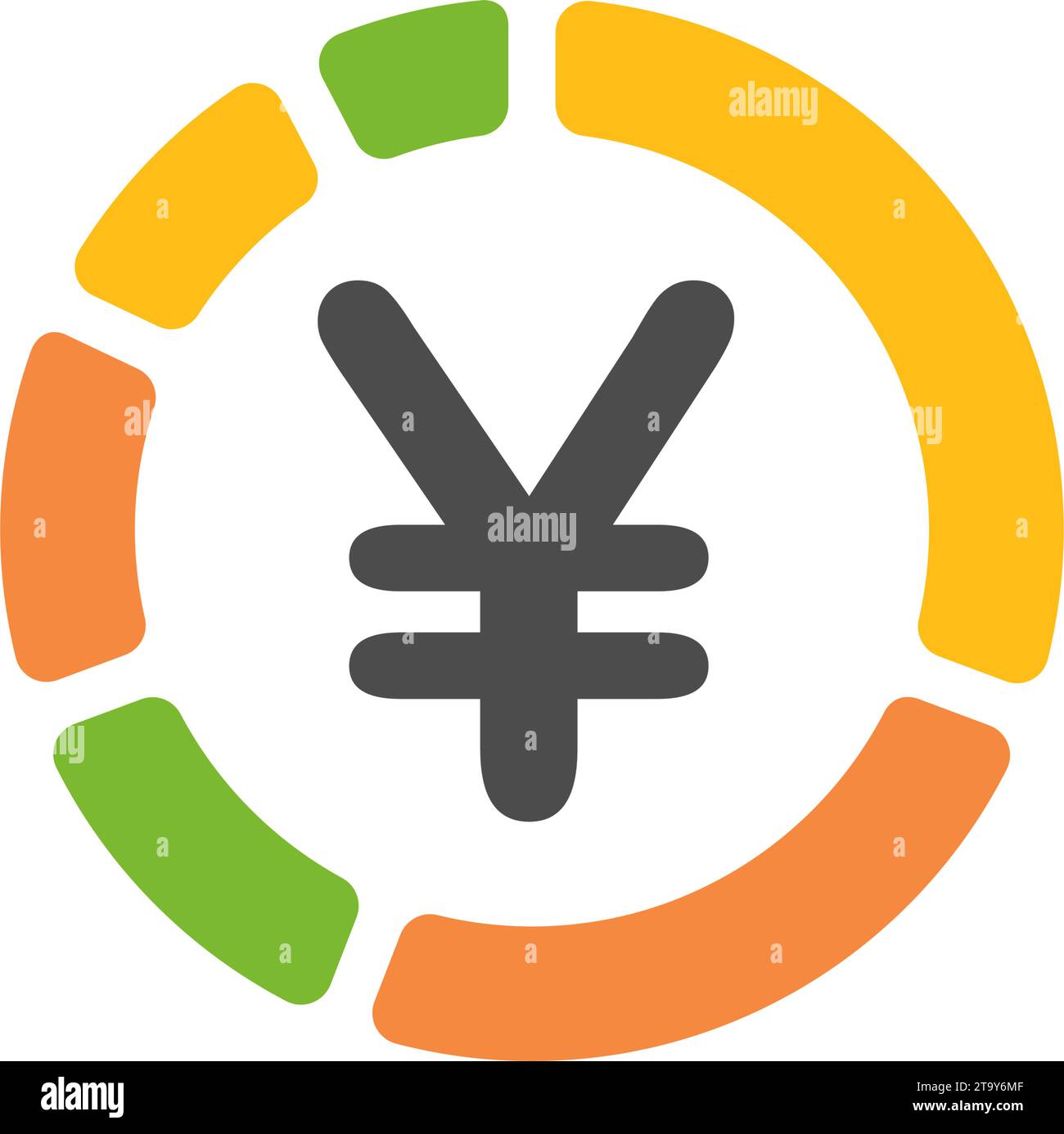 Illustrazione icona portafoglio azioni (asset) ( Yen giapponese ) Illustrazione Vettoriale