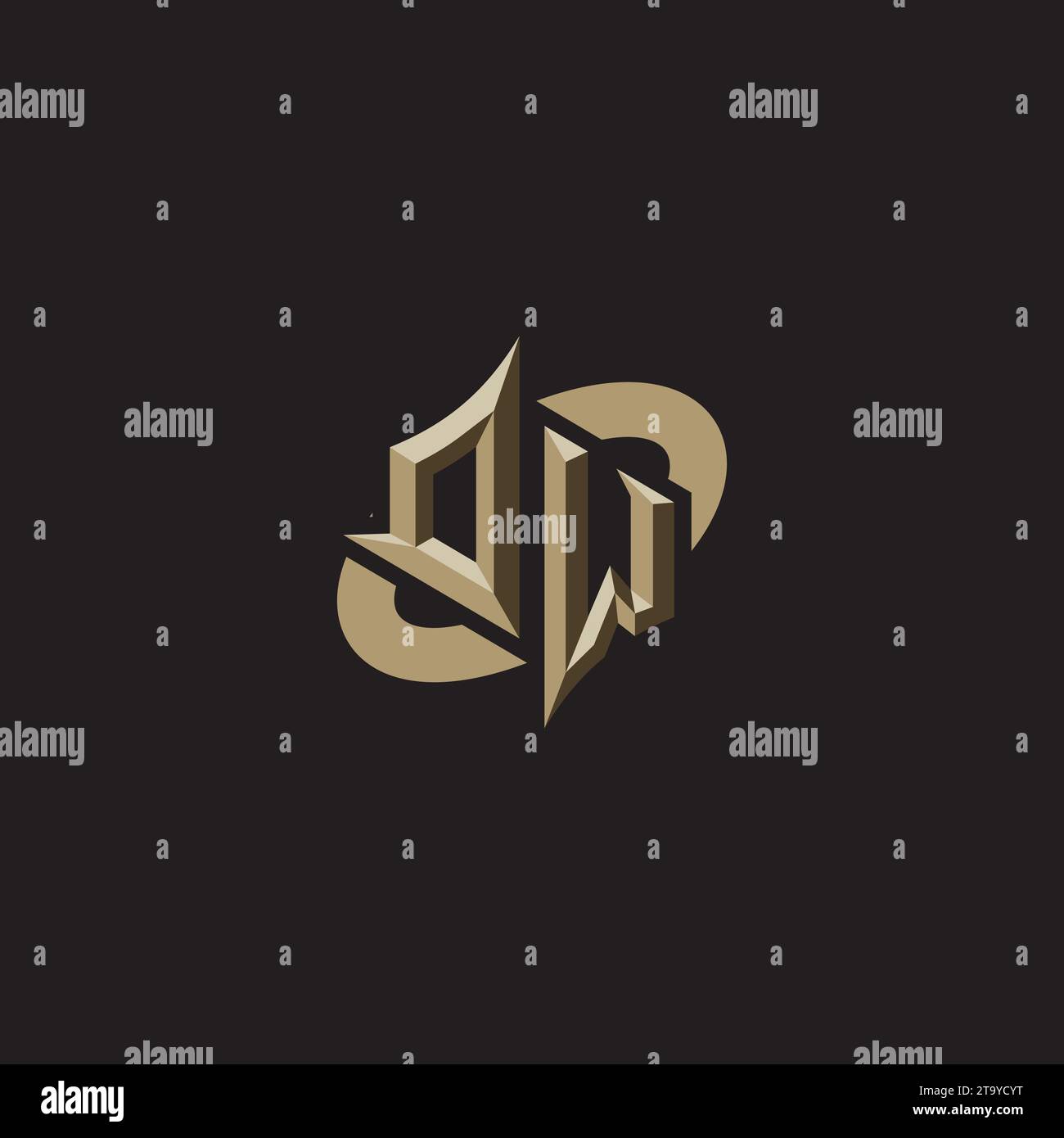 Design, temi e modelli del logo DW Premium Initial Gaming per videogame, Twitch e youtube Illustrazione Vettoriale