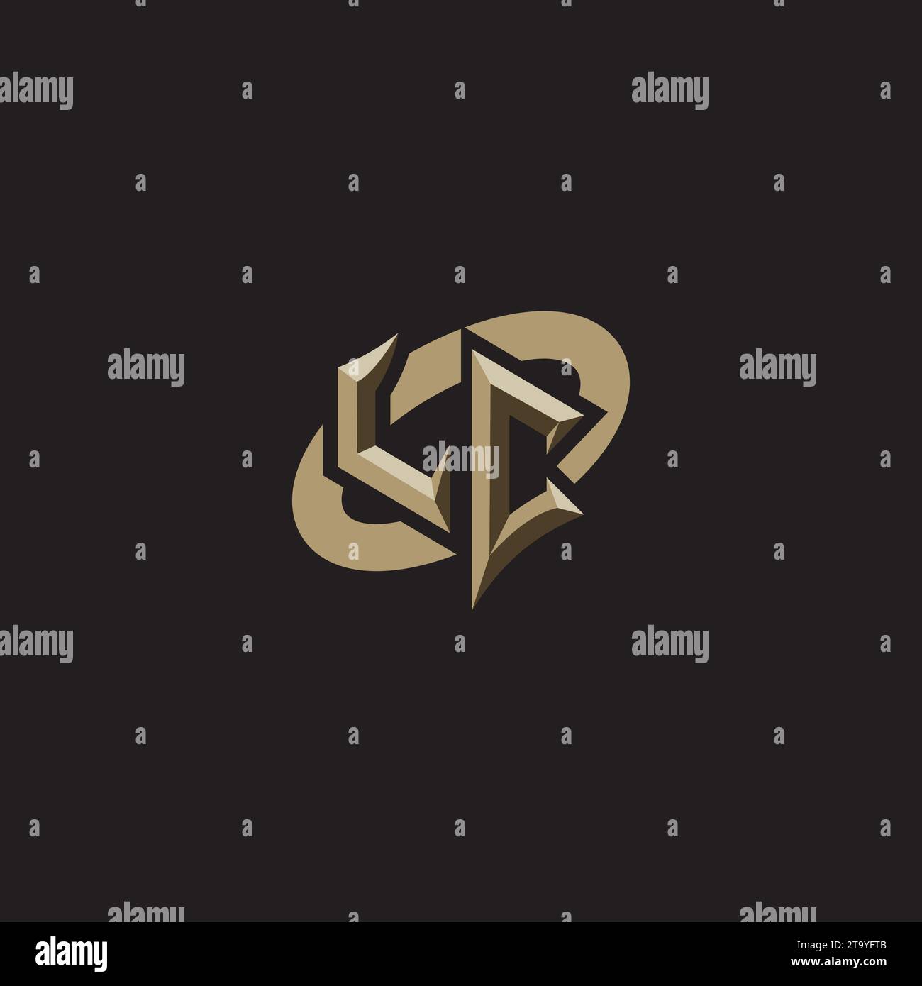 Design, temi e modelli del logo iniziale per giochi LC Premium per videogame, Twitch e youtube Illustrazione Vettoriale